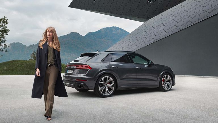 Rear view of the RS Q8 with model